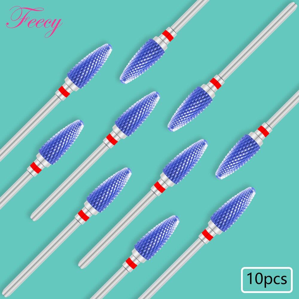 10PCS Milling Cutter For Manicure Set Ceramic Nail Drill Bits Cutters for Removing Gel Varnish Manicure Machine Accessories Mill