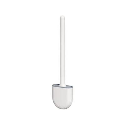 Breathable Toilet Brush Water Leak Proof with Base Silicone Wc Flat Head Flexible Soft Bristles Brush with Quick Drying Holder