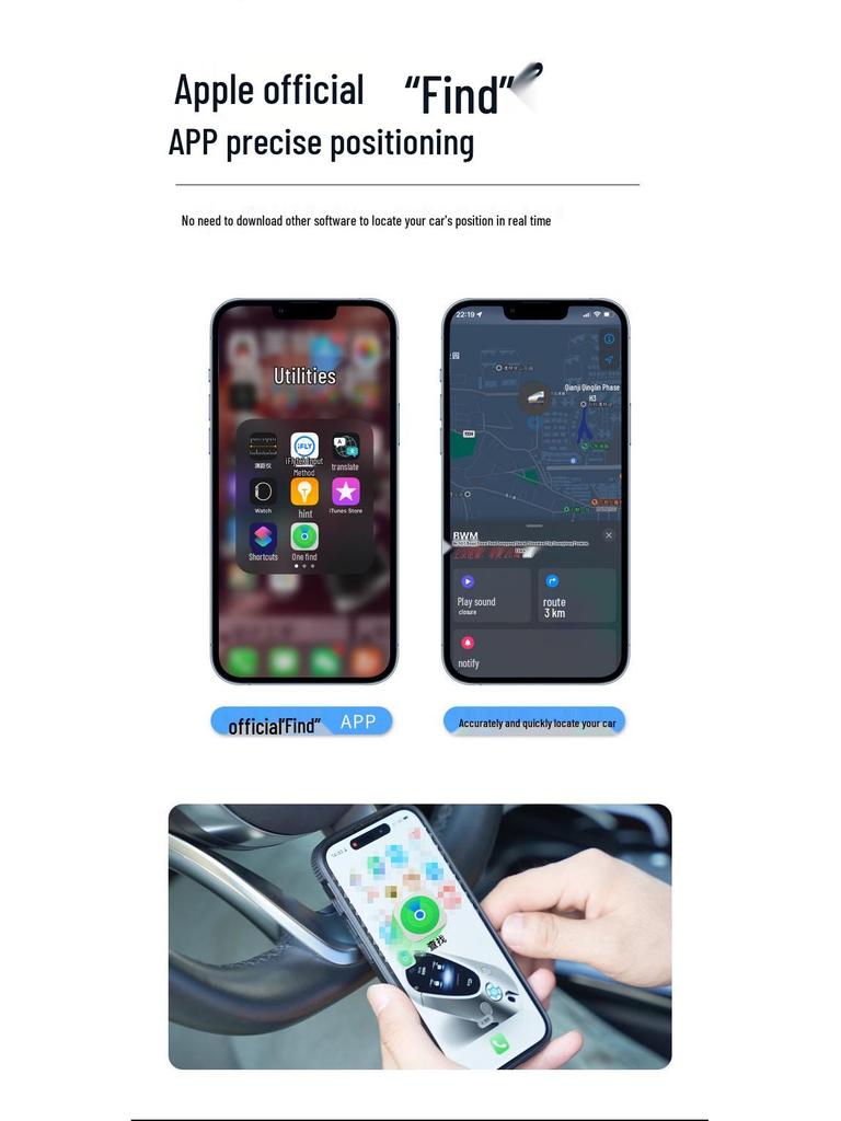 Car Charger and Locator: Apple Smart Anti-Loss Finder with Navigation and Remote Tracking