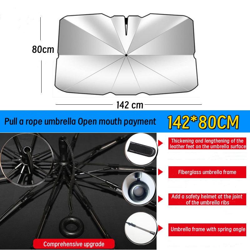 Upgraded Car Windshield with Drawstring Sunshade with Drawstring Sunshade, Foldable Car Sunshade with Six Sizes To Choose From