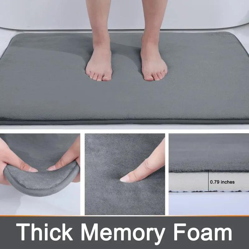 1pc Bathroom Anti-Skid Mat Memory Foam Super Absorbent Quick-Dry Machine Washable Non-Slip Floor Bath Mat Home Bathroom Tools