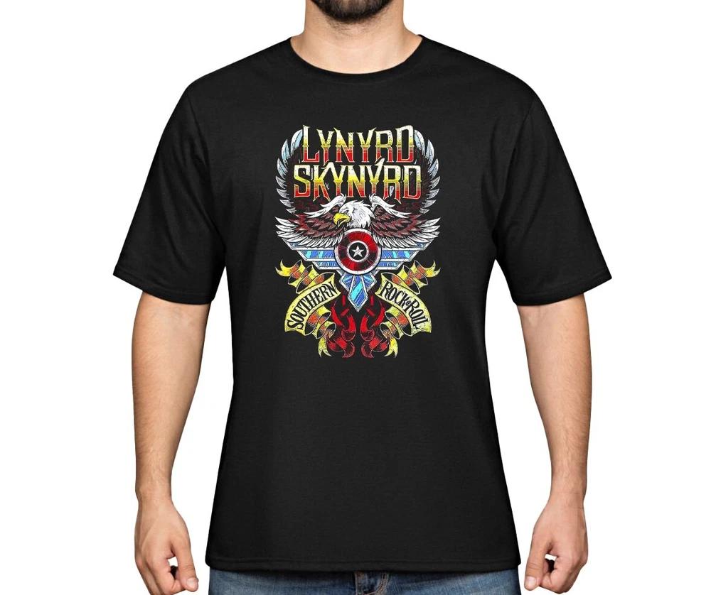 Lynyrd Skynyrd rock band Black TShirt 100 cotton fabric Festival Tee L
