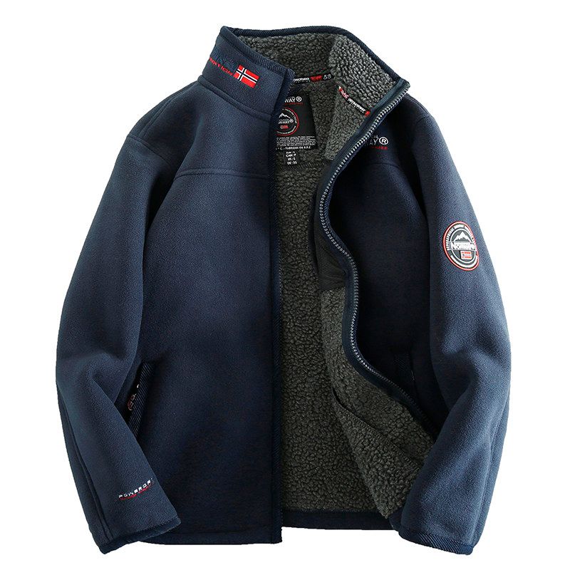 Thickened Winter plus Size Warm Berber Fleece Stand Collar Outwear