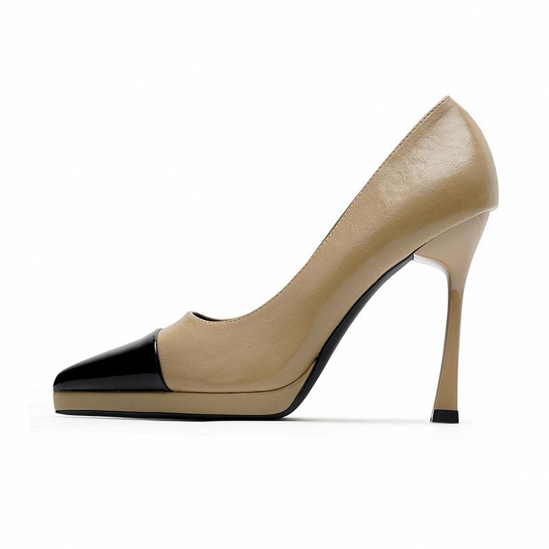 Sexy Color Block Pointed Stiletto Heel Women's High Heels  New Platform Super High Heel Shoes Women