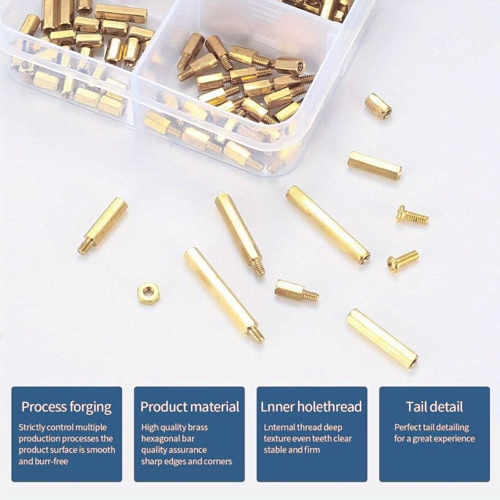 Brass Material Screws Kit M3 Size Nuts Kit Motherboard Standoffs  Circuit Board Repair