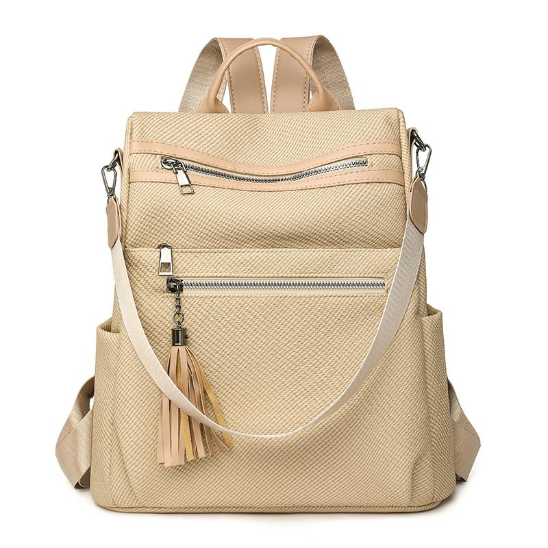 Women's Multi-Function Shoulder Bag Tassel Backpack