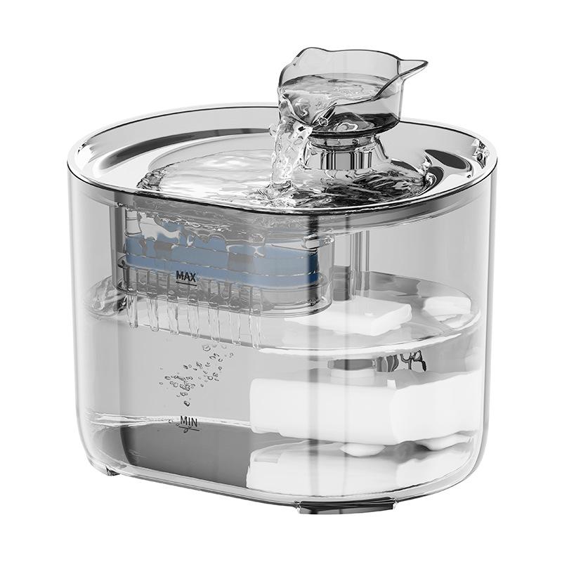 Pet Water Fountain for Cats Dogs-Foldable Portable Waterproof Smart Fountain Automatic Circulation Filtered Running Water Love