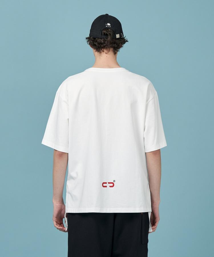 COMSPACE1980 Side Slit Logo T-Shirt_White