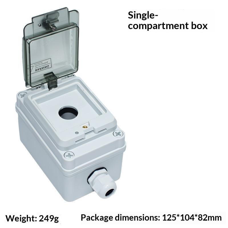 Outdoor Waterproof Single Hole Button Box Space Saving Control Switch for Exterior Security Monitoring System Power