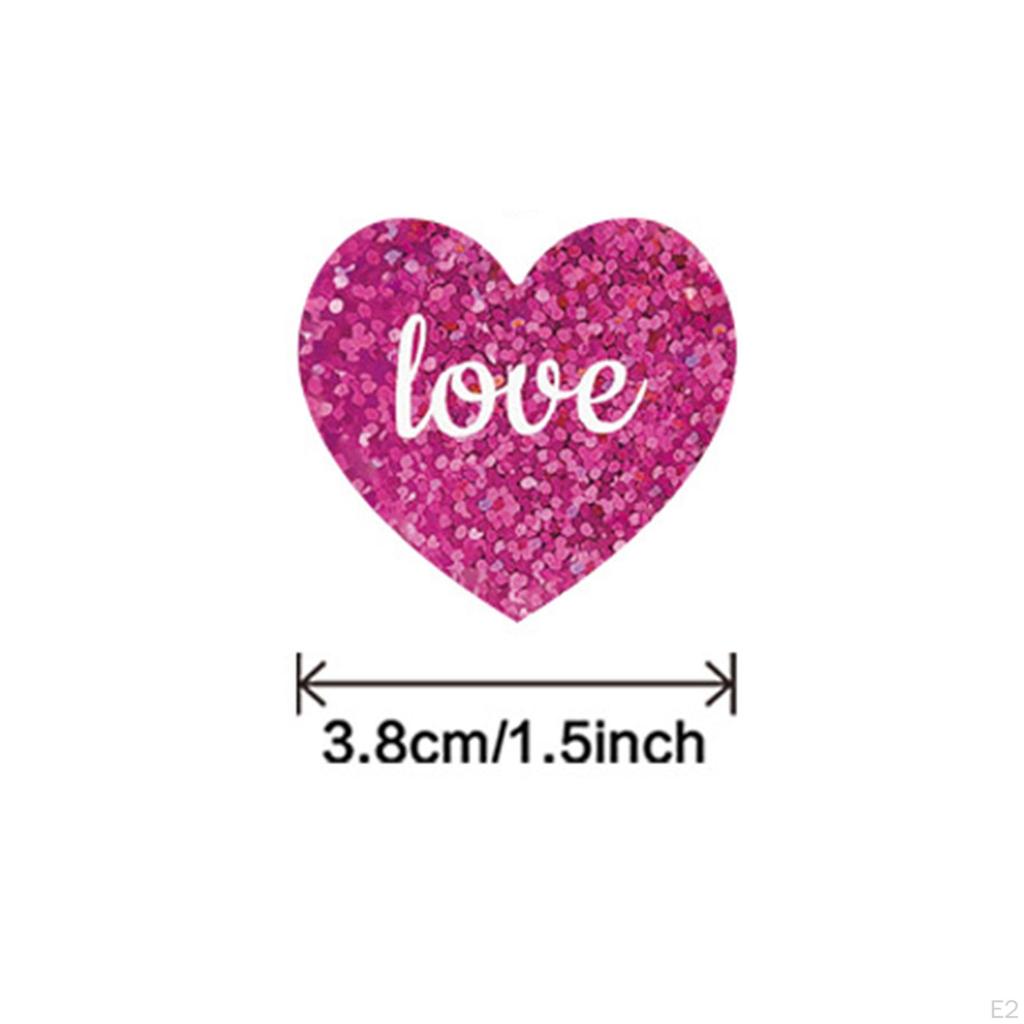 1 Roll Heart Shape Decorative Stickers Valentine's Day Decor Gift Card Tags Birthdays Sealing Labels