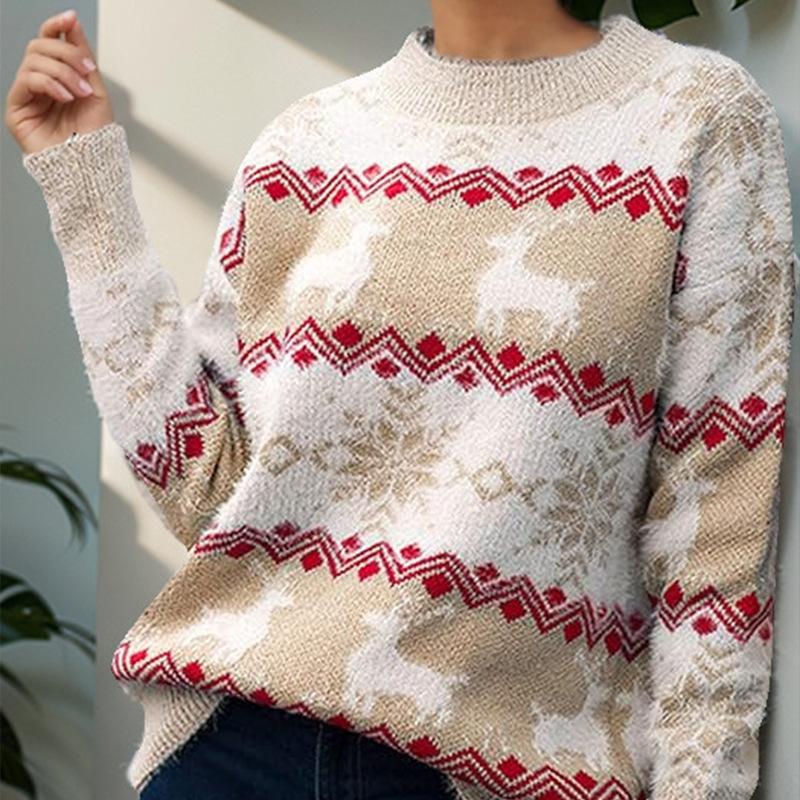 TIFICY Women s Fashion Casual Fall Winter Long Sleeve O-Neck Sweaters S