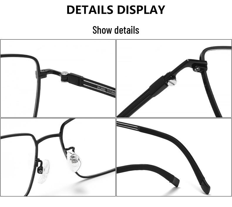 Ultralight Titanium Square Men's Optical Eyeglass Frame J70013
