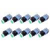 10 Pcs BEM38 11D Self Reset Flat Head Button Switch 1 On 1 Off Button Switch 22mm(Green Light)