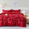 Wish Home Textiles Red Rose 3D Printing Bedding Three-Piece Set