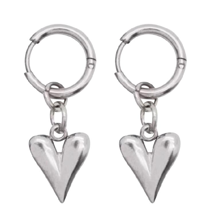 Vintage Heart Pendant Earrings Simple Drop Earrings Heart Shape Fashion Jewelry 1