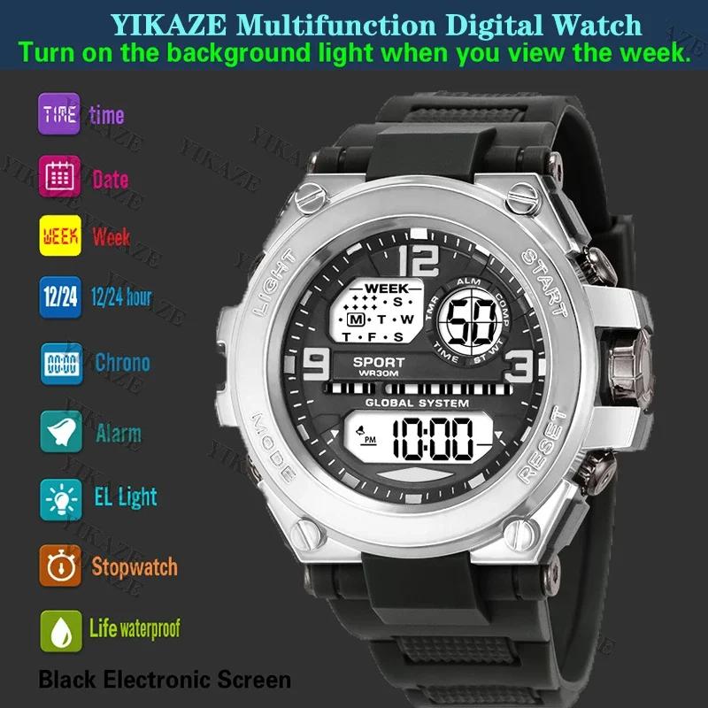 Men's Sports Watches 30M Waterproof Multifunction Clock Outdoor Military Digital Watch Smart Electronic Wristwatch for Man Kids