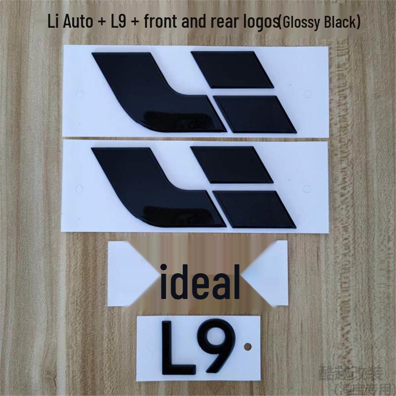 Ideal L9-L6 Black Hood and Tailgate Emblem/Lettering Sticker Set