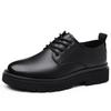 Fashion Thick Bottom Mens Oxford Shoes New Leather Casual Business Shoes Simple Versatile Formal Dress Footwear Leisure Walk Derby Shoes