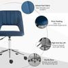 Armless Velvet Feel Office Chair Dark Blue