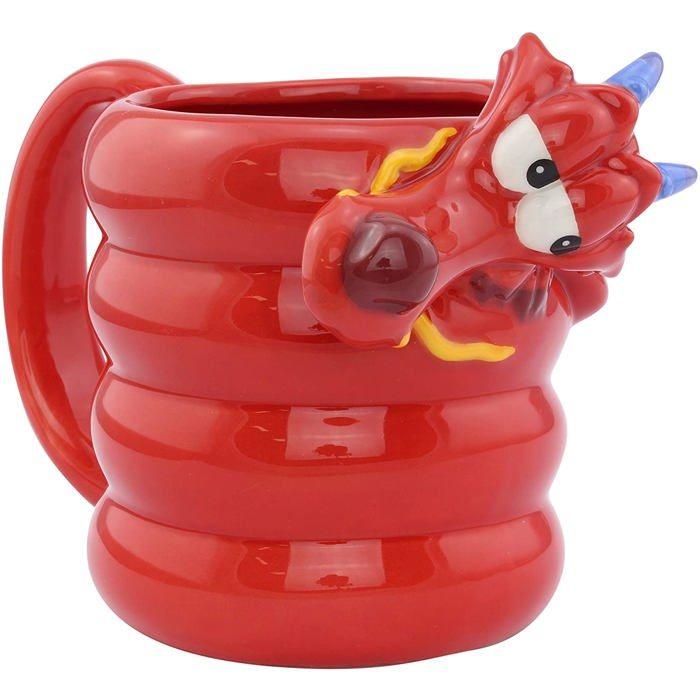 Tasse 3d - paladone - mushu - surdimensionnée - asymétrique - collection disney
