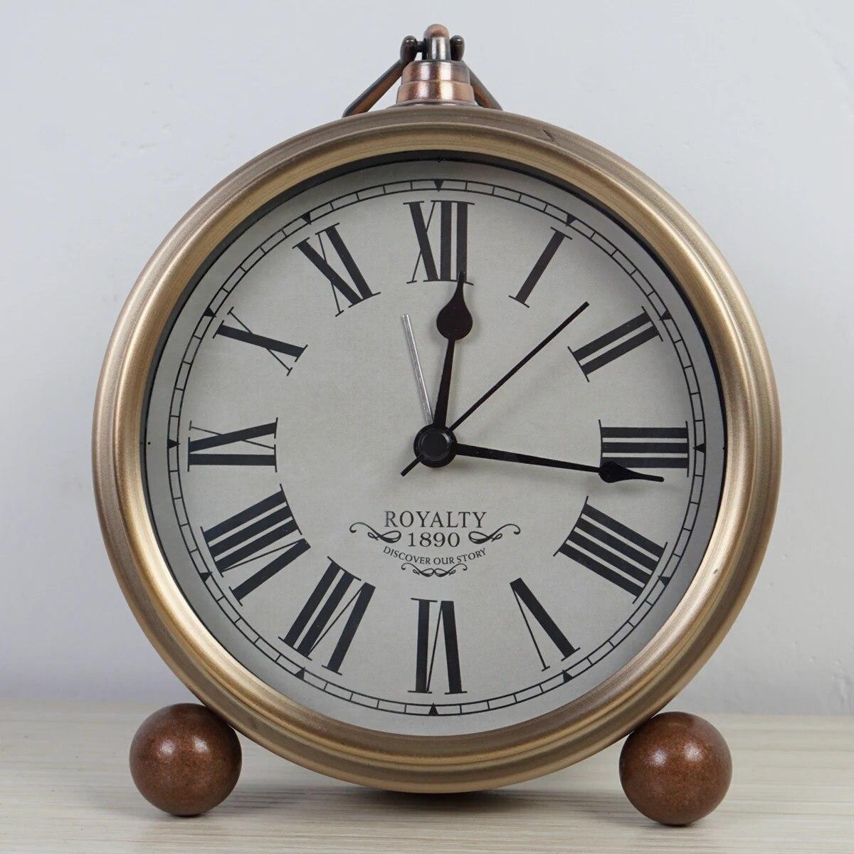 

1 шт. Ретро-будильник из кованого железа с ночником - американские креативные электронные часы для домашнего декора и возвращения в школу