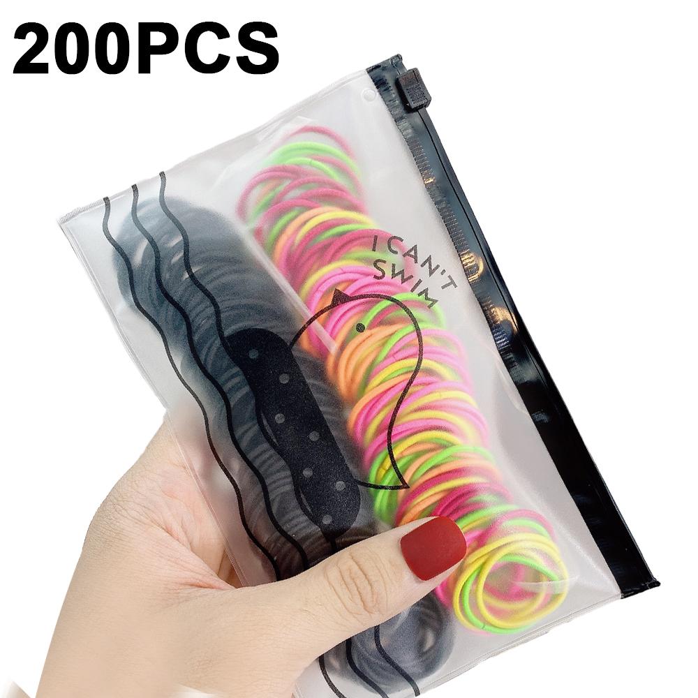 200/300/500 Pack High-quality Elastic Nylon Hair Bands For Girls Colorful Rubber Band Kids Hair Accessories Headdress