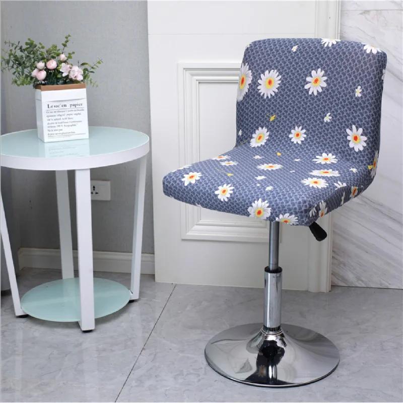 Bar Stool Chair Cover Low Back Chair Slipover Spandex Seat Case Elastic Rotating Lift Office Chair Cover Dining Seat Protector