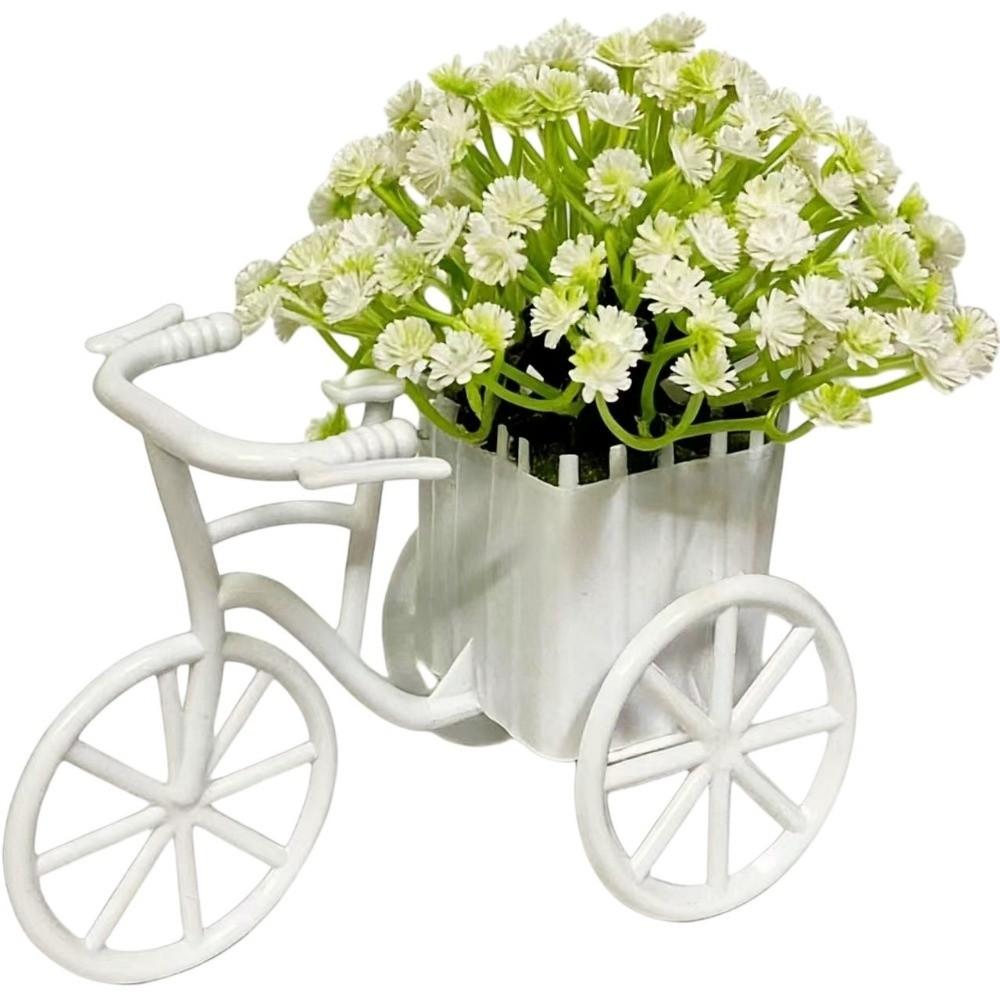 Miniature Garden Mini Bicycle Ornaments Decoration Artificial Flowers Ornaments Office