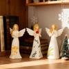 Christmas Angels Figurines 3 Pieces Seasonal Decoration Festive Statue Ornament For Collectors Photography Craft Lovers Bookcase