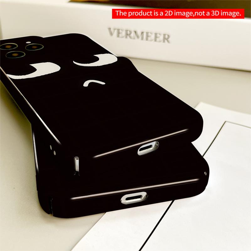 2DFlat **Minimalist Face Design Phone Case** All inclusive film hard iPhone case, compatible with iPhone 18 Pro Max 17 16 15 14 13 12 11