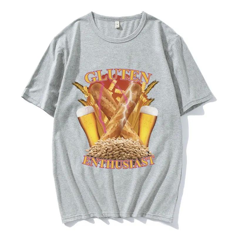 

Funny Gluten Enthusiast Meme Pattern Tshirt Womens Fashion Cotton Short Sleeve Round Neck Loose Oversized Tshirt Street Wear 4XL