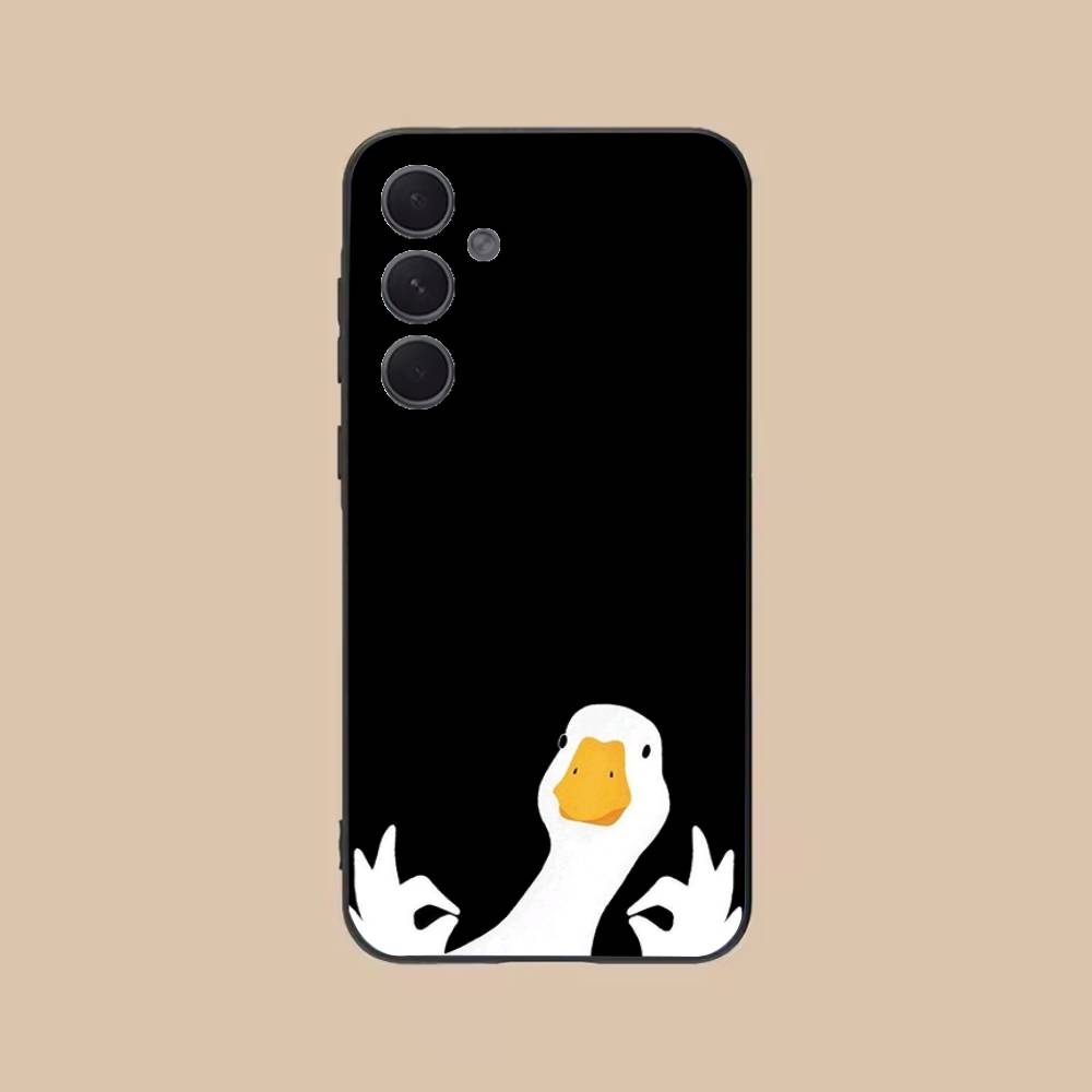 

C-Confused Goose Phone Case For Samsung S25,24,21,22,23,20,S30,Ultra,Plus,Fe,Lite,Note,5G Black Soft SamsungS26