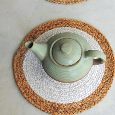 Dining Table Mat 30cm Round Mat - White (Single Ring) | Used As Centre Table Décor placemat/House Warming Gifts for New Home