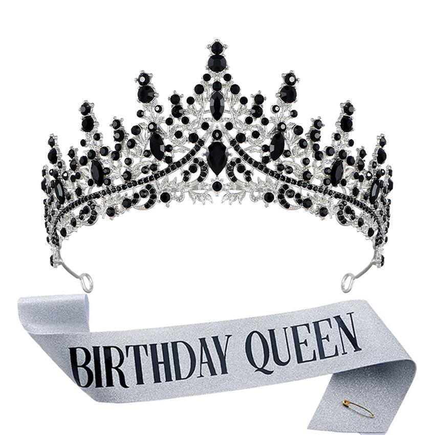 Luxury Crystal Crown & Sash Set for Birthday Girl