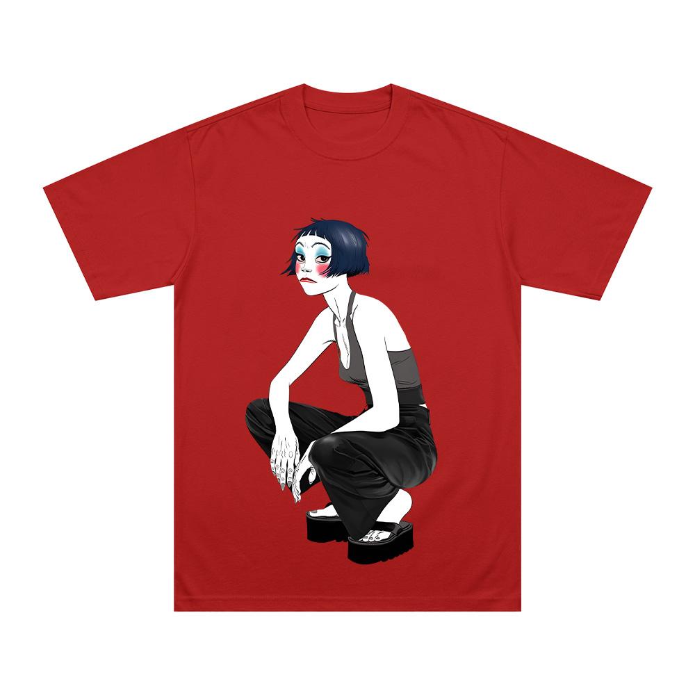 

Gorillazs Merch Noodle T-Shirt Sapa Shirt Harajuku Vintage Graphic Y2K Clothes Women Men High Quality Pure Cotton Casual T Shirt summer Tops XS красный