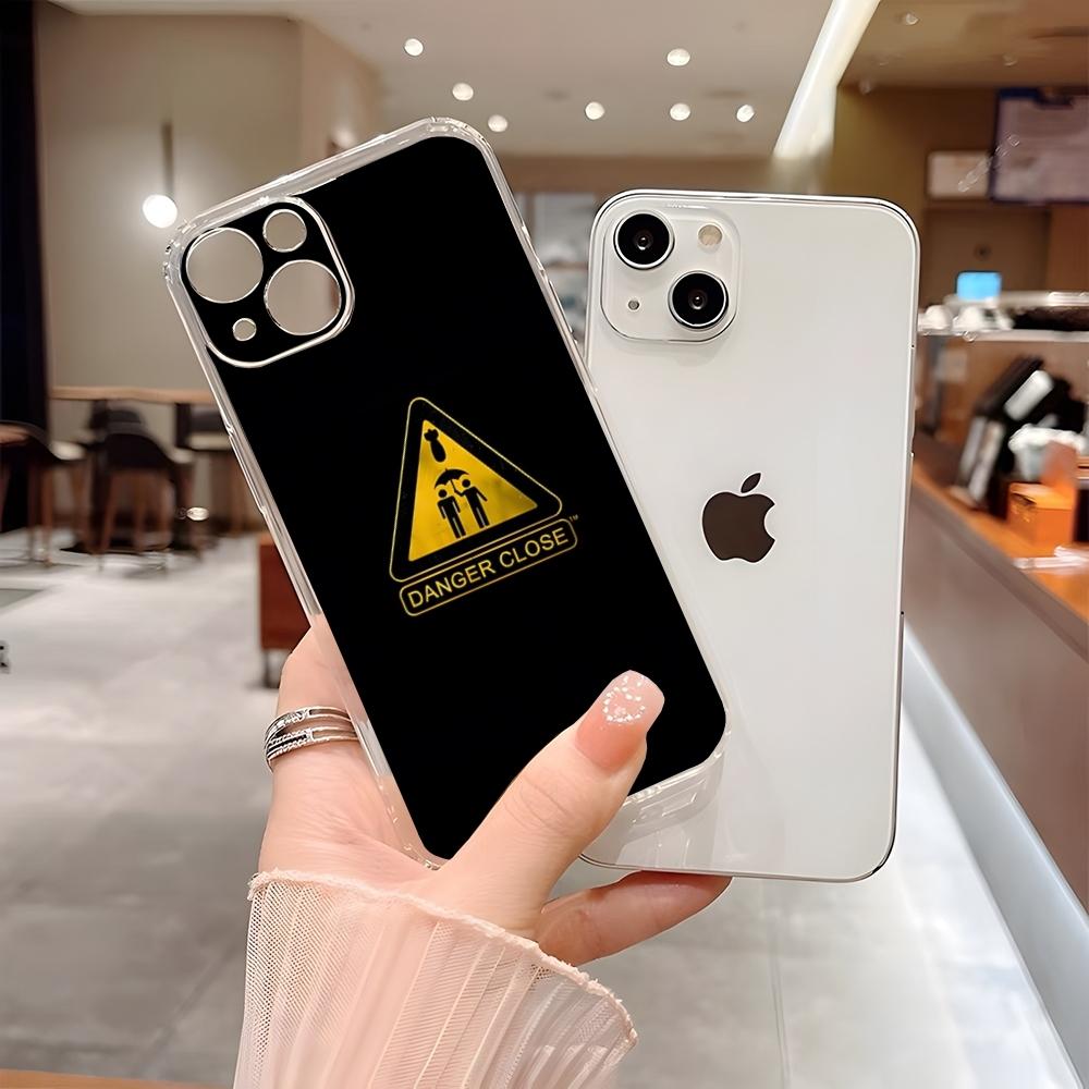

Funny Warmly Caution Sign Phone Case For 15 Pro Max Iphone 17 14 Plus 11 12 13 16 Plus X XR XS SE Transparent Cover iPhone16