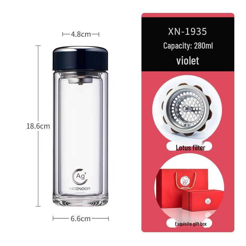 SENO 2024 Double-Layer Antibacterial Glass Cup