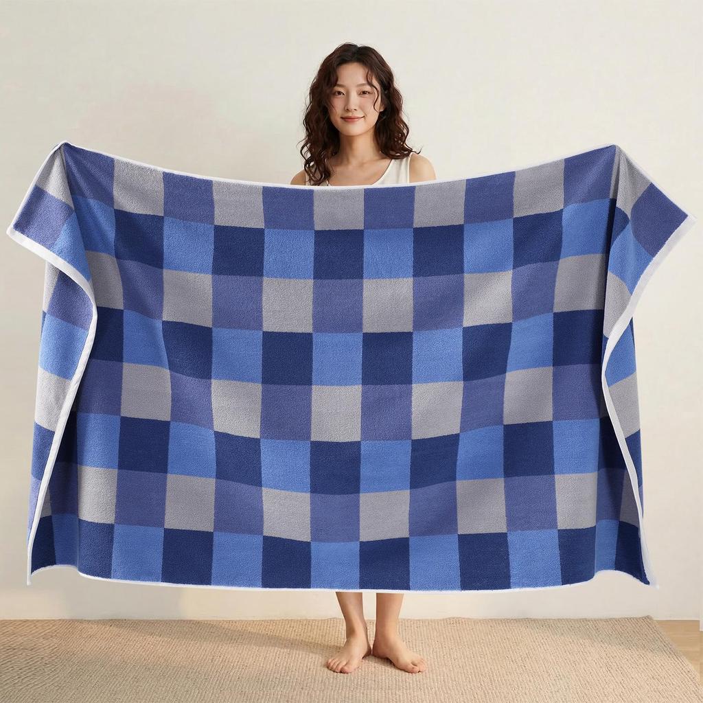 100% Cotton Thickened Quick-Dry Bath & Beach Towel - Enlarged & Premium Quality for Men