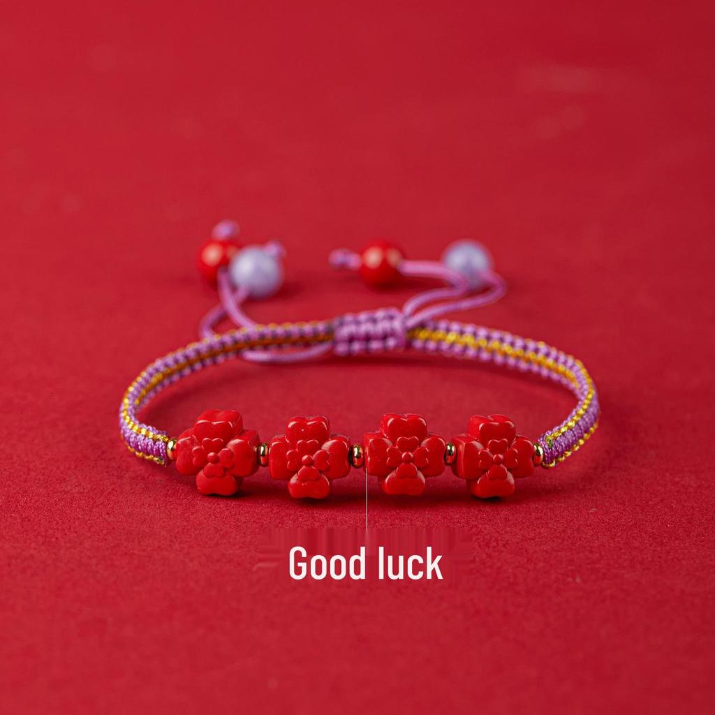 Jing Chunlan Handmade Cinnabar Red Sand Pixiu Bracelet