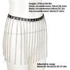 Stylish Black PU Leather Body Chain Belly Chain Belt with Metal Tassels for Women Music Festival and Evening Event Wear