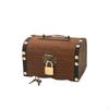Treasure Chest Piggy Bank with Lock and Keys Lockable Wooden Vintage