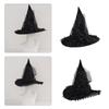 Star Tulle Witch Hat Halloween Costume Accessory for Halloween Party Lace Sheer Headwear for Masquerade