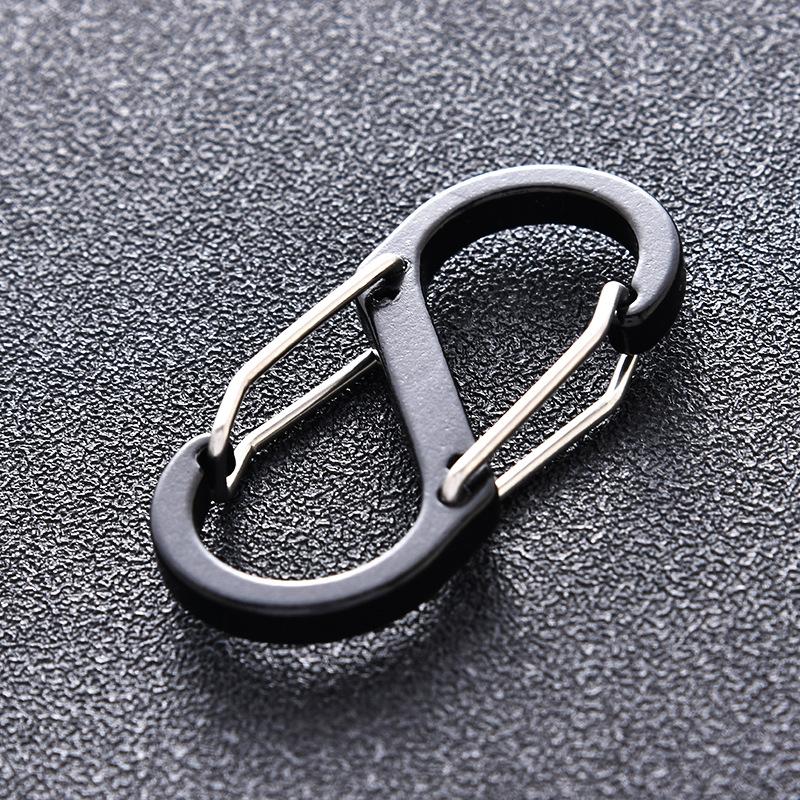 2pcs S Shape Carabiner Aluminum Alloy 8 Figure Clip for Outdoor Water Bottle Keychain Hooks hiking Fishing Hooks