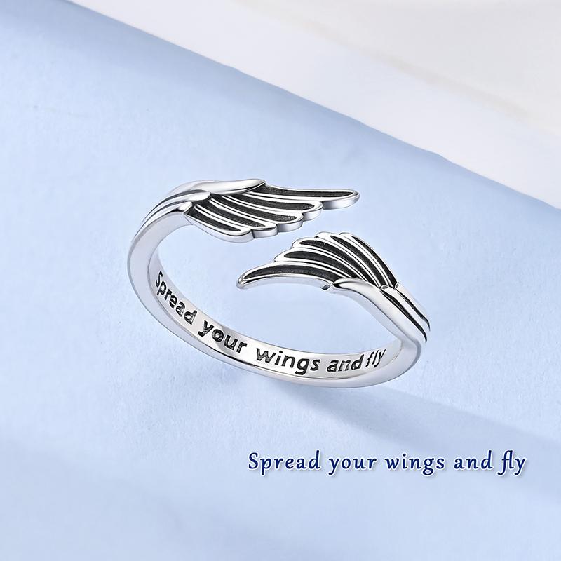 Free Size Ring For Women S925 Silver Original Blue Eyes Dragon Bee Shell Cherry Adjustable Rings Clover Chain Open Ring Jewelry