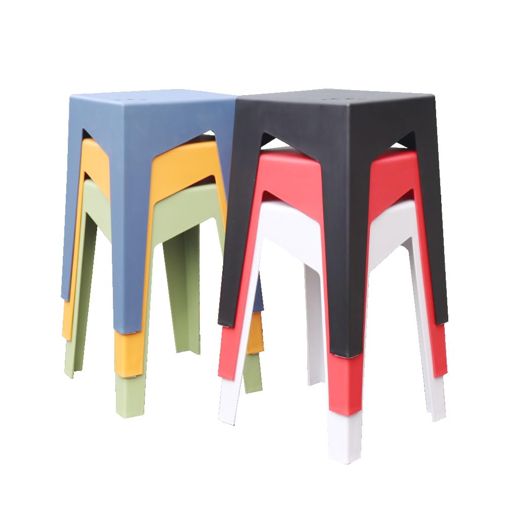 Stackable Plastic Stool, Lightweight, for Outdoor Use (Blue, 1)