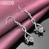 925 Sterling Silver AAA Zircon Earrings Wedding Jewelry
