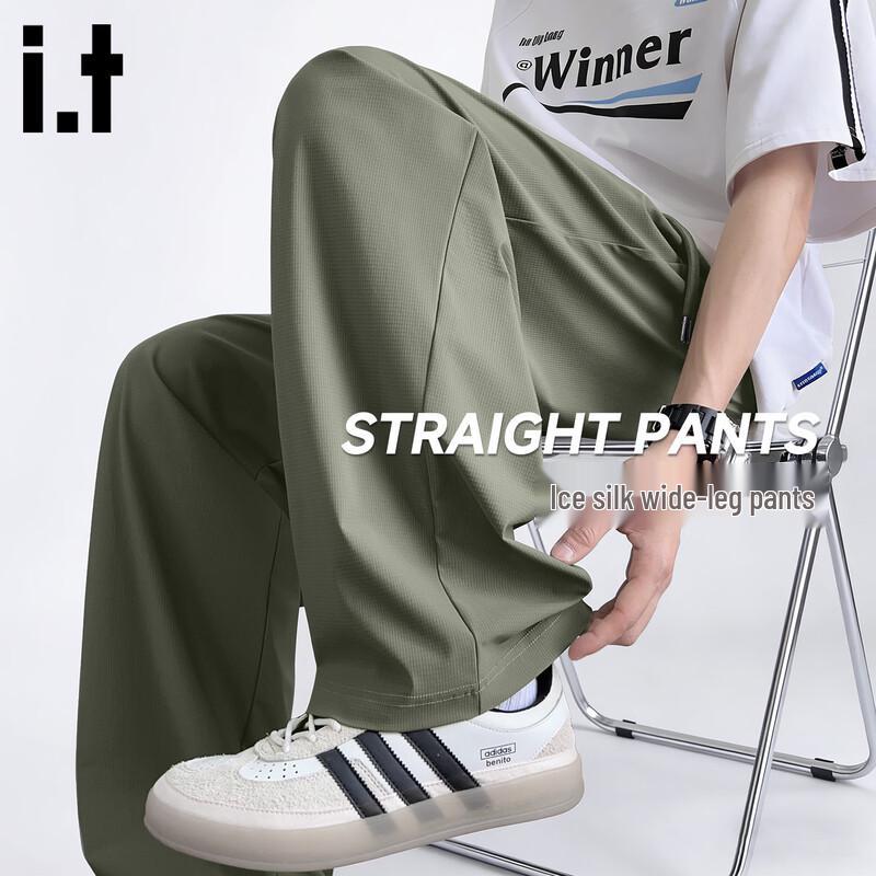 

Fingercroxx Men s Ice Silk Wide-Leg Casual Pants 2XL