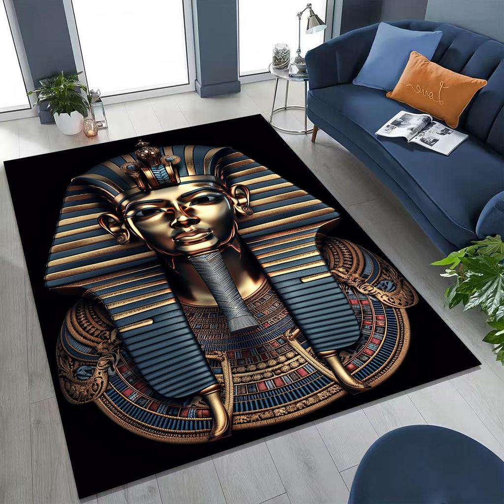 Ancient Egyptian God Dead Anubis Pharaoh Tutankhamun Mask Rug Carpet for Bedroom Living Room Sofa Doormat Decor,Non-slip Mat