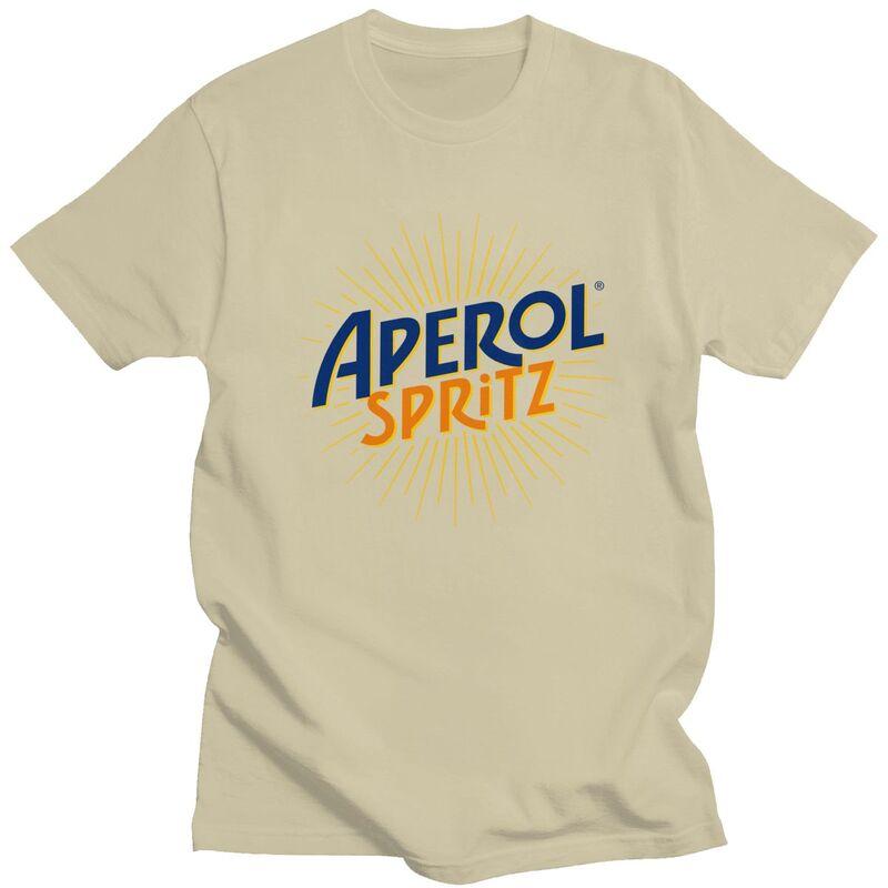 Custom Vintage Cocktail Drink Orange Spritz Aperols Tshirts for Men Short Sleeves T Shirt Cool Tshirts Slim Fit Pure Cotton Tee