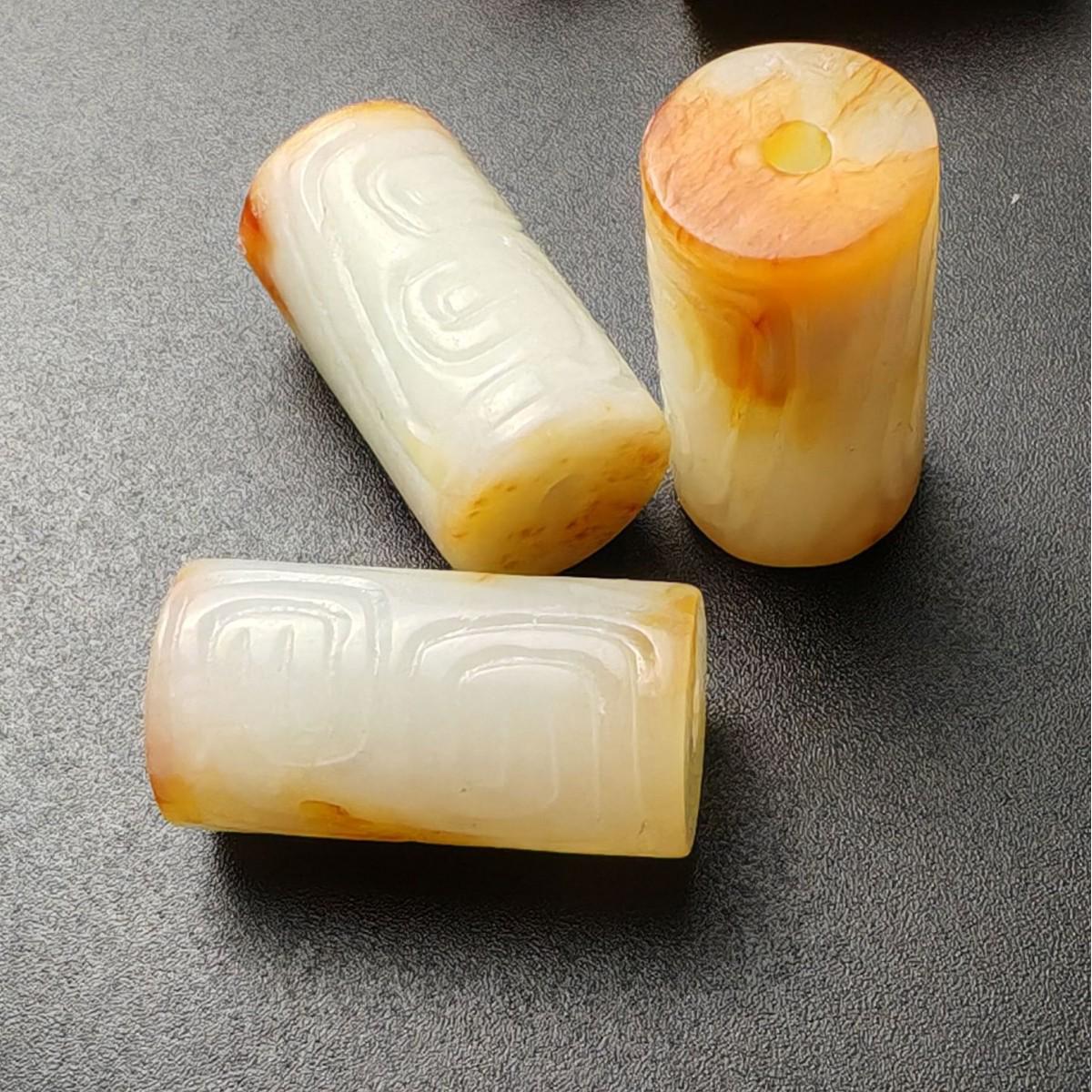 

Natural Hetian Jade Square Cylinder Beads, 22mm x 1.1mm, DIY Loose Old-Style Stringing Accessories 22mm